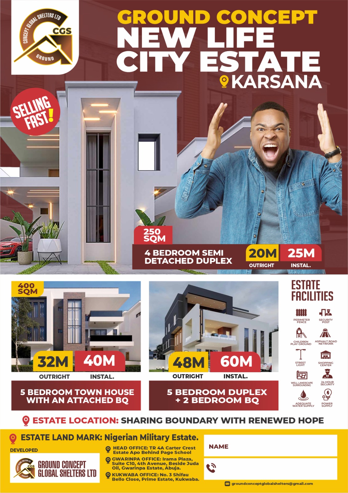 New Life City Estate, Karsana — GCGS estate flyer
